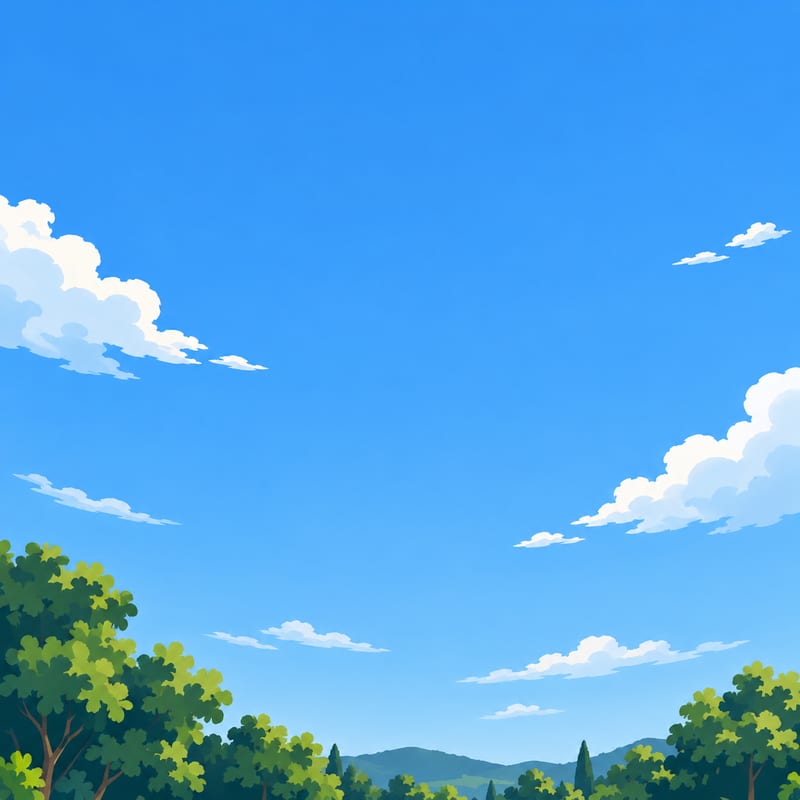 Un ciel bleu avec quelques nuages au-dessus des arbres